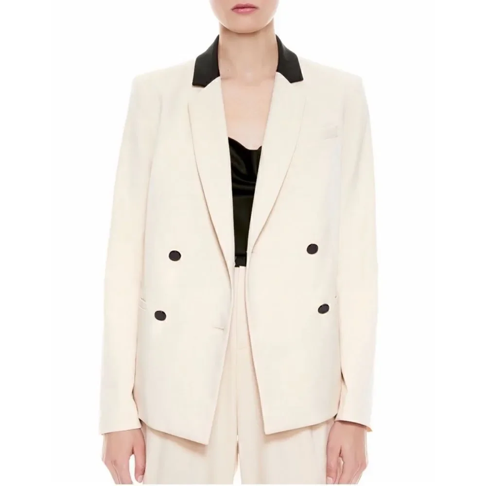 NEW Alice + Olivia Bergen Blazer Sepia Black Size 10 - Picture 2 of 11